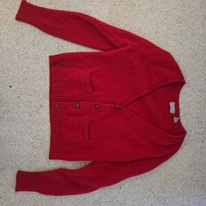 Vintage Christopher Hayes Wool sweater Cardigan Mens Vneck Buttin Red Sz Large